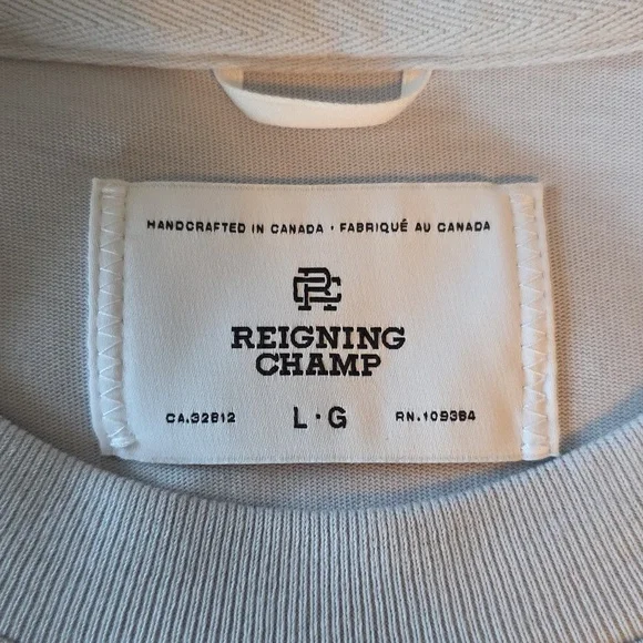 Reigning Champ - Midweight Jersey Long Sleeve - Ice Blue - Large - Picture 3 of 6